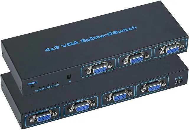 Main image of IXJYLCPC 4X3 VGA Switcher,4 in 3 Out VGA Switcher Splitter: 4 Devices to 3 Monitors Duplicator Display