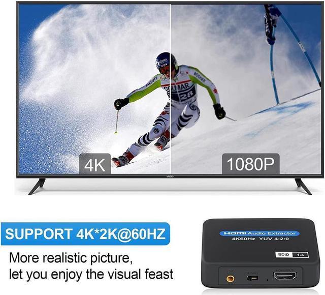 Alt view image 3 of 7 - IXJYLCPC HDMI 2.0 Audio Extractor 4K/60Hz (HDMI Input,HDMI+ Audio Output) - HDMI to Toslink Optical SPDIF & 3.5mm Stereo Analog Outputs - for PS5 Soundbar Blu-Ray Player