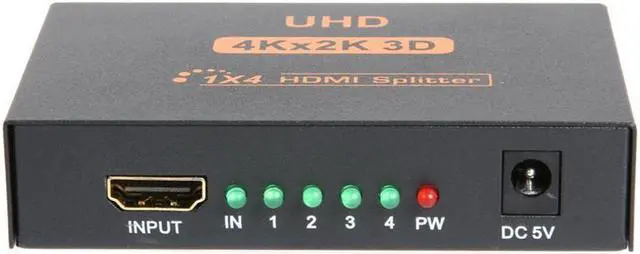 Alt view image 3 of 7 - IXJYLCPC 4K HDMI Splitter 1 in 4 out 4K 1080P HDMI 1X4 Splitter for PC laptop STB DVD UHD TV