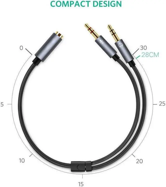 Alt view image 2 of 7 - IXJYLCPC (2 Pack) Headset Splitter Cable 3.5mm Female to 2 Male for PC Computer and Old Version Laptop, 1Feet/30cm (Blue)