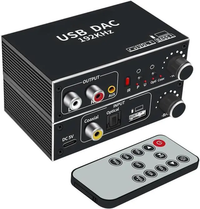 Main image of IXJYLCPC Digital to Analog Converter DAC Supports Volume Control,Optical to RCA Converter, Digital Coaxial SPDIF Toslink USB to Analog Stereo LR RCA 3.5mm Jack Audio Adapter for PS3 HD DVD PS4