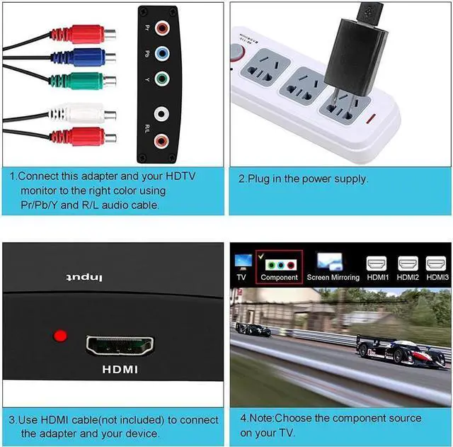 Alt view image 6 of 7 - IXJYLCPC HDMI to Component Converter, HDMI to YPbPr Adapter + R/L Audio Extractor, HDMI to 5 RCA RGB Video Converter, Support 1080P 60Hz for PS3 PS4 DVD(HDMI to Ypbpr)