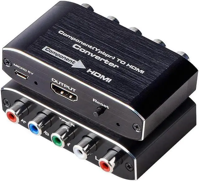 Main image of IXJYLCPC Component to HDMI Converter with Scaler Function, RGB to HDMI Converter, 5RCA YPbPr to HDMI Converter Adapter, Component in HDMI Out Converter(1080P, Aluminum)