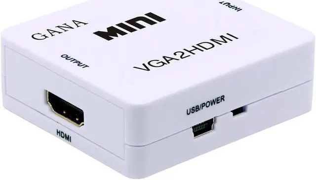Alt view image 3 of 7 - IXJYLCPC VGA to HDMI, 1080P Full HD Mini VGA to HDMI Audio Video Converter Adapter Box with USB Cable and 3.5mm Audio Port Cable Support HDTV for PC Laptop Display Computer Mac Projector (White)