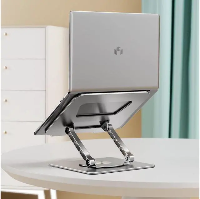 Alt view image 5 of 7 - IXJYLCPC Swivel Adjustable Laptop Stand, Aluminum Laptop Riser, Multi-Angle Height Adjustable Computer Stand Desktop Holder Compatible with Mac MacBook Pro Air XPS, HP(10-17"),Silver