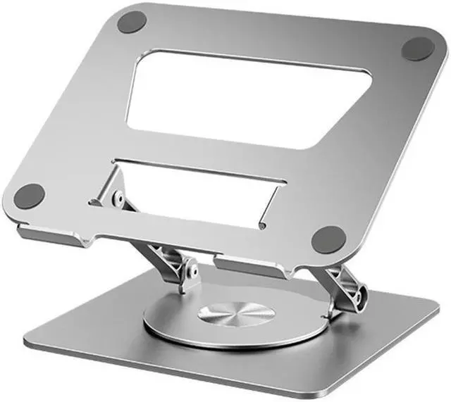 Main image of IXJYLCPC Swivel Adjustable Laptop Stand, Aluminum Laptop Riser, Multi-Angle Height Adjustable Computer Stand Desktop Holder Compatible with Mac MacBook Pro Air XPS, HP(10-17"),Silver
