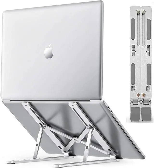 Main image of IXJYLCPC Laptop Stand for Desk, Laptop Riser,Aluminum Alloy Laptop Holder , 6-Angle Adjustable Compatible with 10-15.6 Inch MacBook PC-Notebook Tablet, Silver