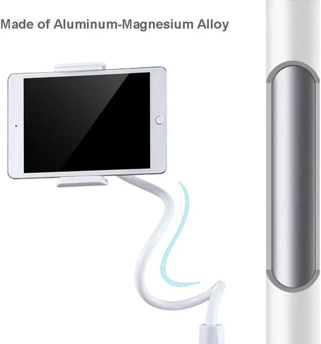Alt view image 5 of 6 - IXJYLCPC Gooseneck Cellphone & Tablet 2 in 1 Stand Holder Clip with Strong Flexible Arm Fits 4"-10.6" iPad,iPhone,Galaxy,Google LG,Huawei, Kindle for Bedroom,Office,Desktop,Kitchen