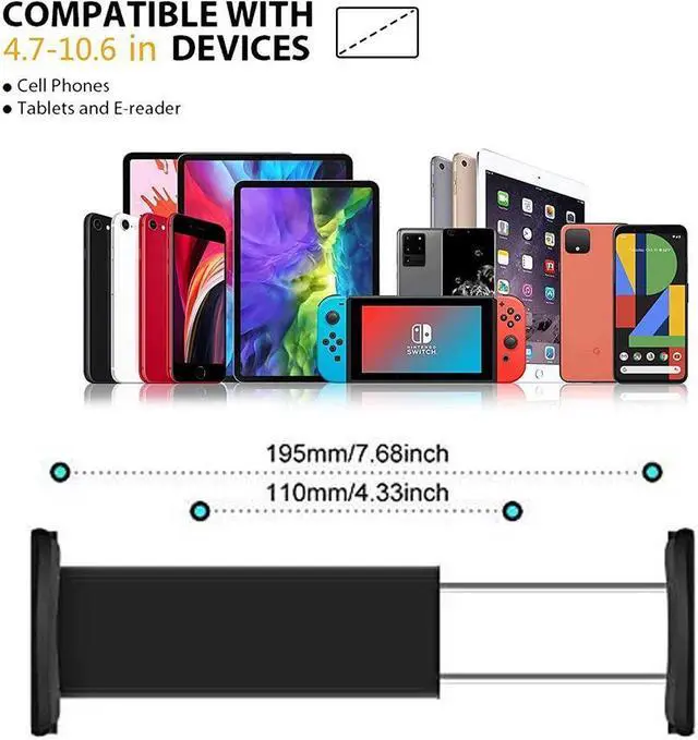 Alt view image 3 of 7 - IXJYLCPC Gooseneck Tablet Holder - Bendable Tablet Arm - Desk Mount Tablet Stand - for Most 4.7" to 10.6" Tablets - Detachable Holder, Black