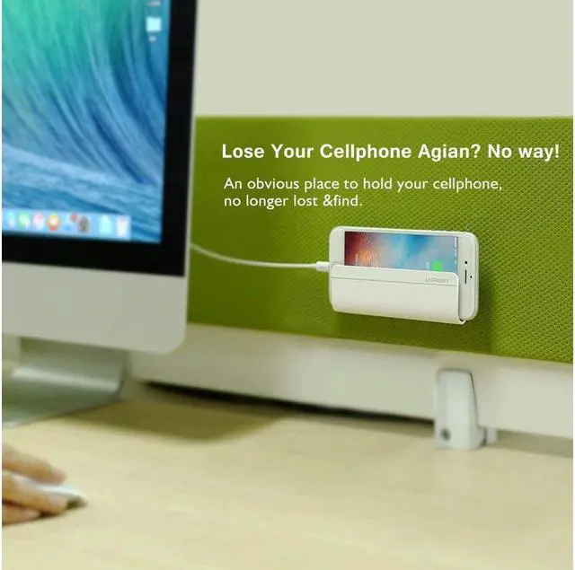 Alt view image 6 of 7 - IXJYLCPC Wall Mount Phone Holder with Adhesive Strips, Charging Holder for iPhone, iPad and More Other Smartphone and Tablet