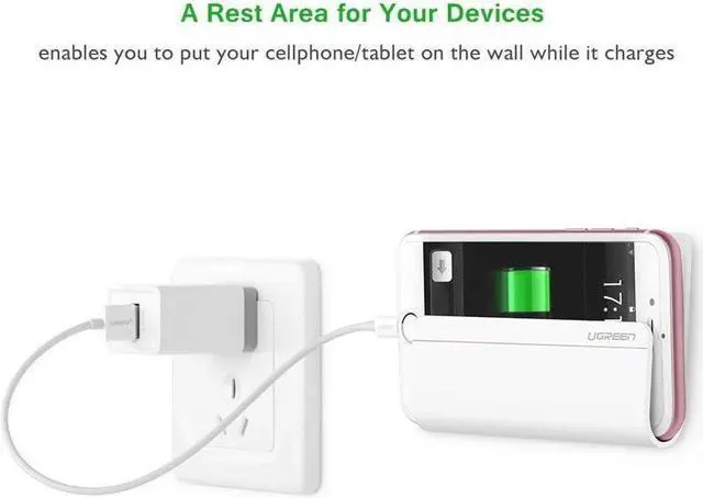 Alt view image 2 of 7 - IXJYLCPC Wall Mount Phone Holder with Adhesive Strips, Charging Holder for iPhone, iPad and More Other Smartphone and Tablet