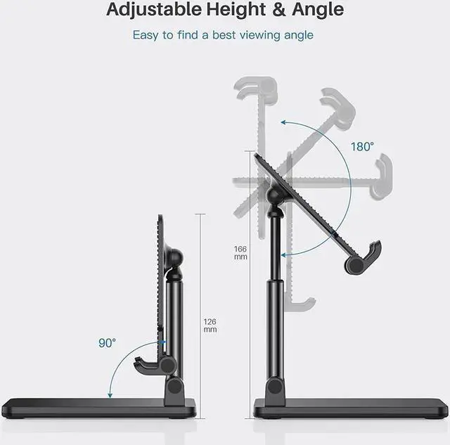 Alt view image 6 of 7 - IXJYLCPC Foldable Cell Phone Stand, T7 Portable Aluminum Phone Holder, Adjustable Phone Dock Cradle Compatible with iPhone 13/12/11 Pro Max, Samsung Galaxy, Small Tablets and Other Phones, White