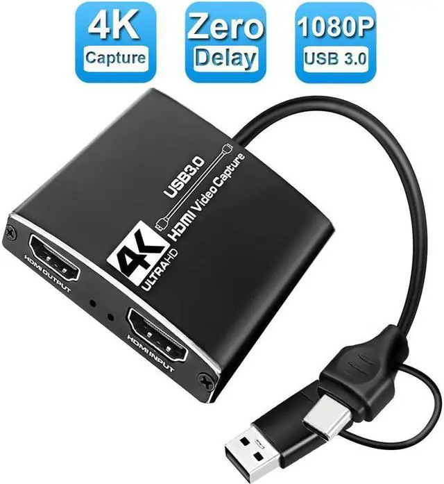 Main image of IXJYLCPC 4K Capture Card Audio Video Capture Card with Microphone 4K30HDMI Loop-Out 1080p60fps Video Recorder for Gaming/Live Streaming/Video Conference Game Recording Live Streaming Broadcasting