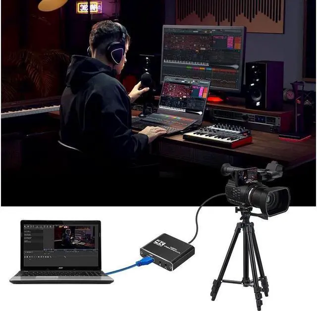 Alt view image 7 of 7 - IXJYLCPC 1080P 60fps 4K Video Capture Device Video Capture Card Dongle HDMI-compatible to USB 3.0 for Game Record Live Streaming Broadcast