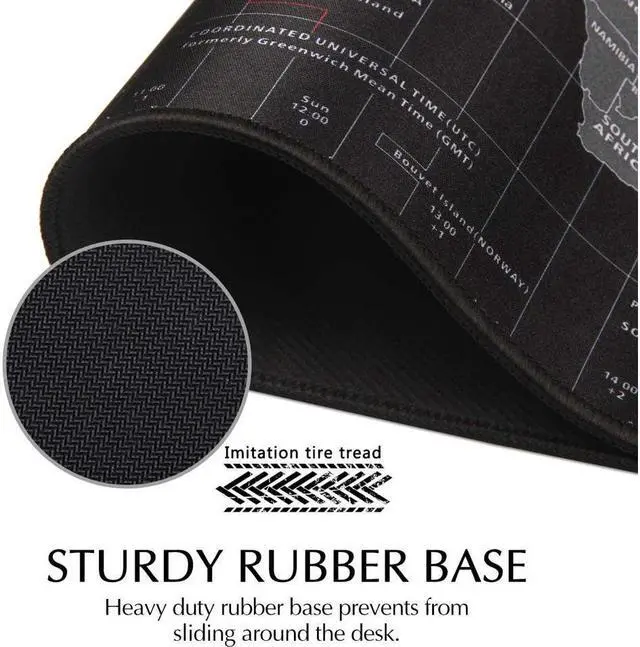 Alt view image 5 of 7 - IXJYLCPC Gaming Mouse Pad, World Map Soft Extra Extended Large Mouse Pad, Anti-Slip Rubber Base, Computer Keyboard Mouse Mat, Waterproof (L 31.50 in * W 15.75 in)