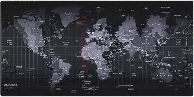 Alt view image 4 of 7 - IXJYLCPC World Map Professional GamingMouse Pad Non-Slip Rubber Base,Anti-Fray Stitched Edges,Waterproof Mousepad,Laptop Large Desk Pad,Computer Keyboard and Mice Combo Pads Mouse Mat 35.4"X15.8"