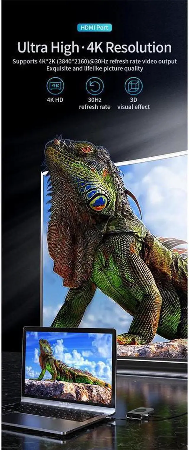 Alt view image 5 of 7 - IXJYLCPC USB C Hub Multiport Adapter, 13-IN-1 USB-C Hub with 4K HDMI,RJ45 Ethernet,USB3.0 Port,USB-C Data Port,100W PD, SD/TF Card Reader ,3.5mm Audio Mac,Wireless Charging for MacBook Pro Air