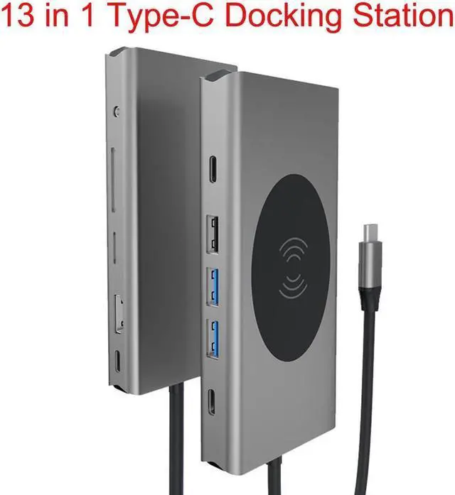 Main image of IXJYLCPC USB C Hub, 13 IN 1 USB C Hub Multiport Adapter, USB C to 4K HDMI, 100W PD,USB-C Port,RJ45 Ethernet,Wireless Charging, USB3.0, SD/TF Type C hub for MacBook Pro/Air, XPS, and USB C Devices