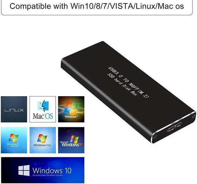 Alt view image 5 of 7 - IXJYLCPC M.2 SSD USB3.0 Enclosure, NGFF Portable USB 3.0 Case, External M.2 SSD Reader, M.2 B-Key and B&M Key Solid State Drive Adapter Converter as External Hard Drive Support 2230 2242 2260 2280