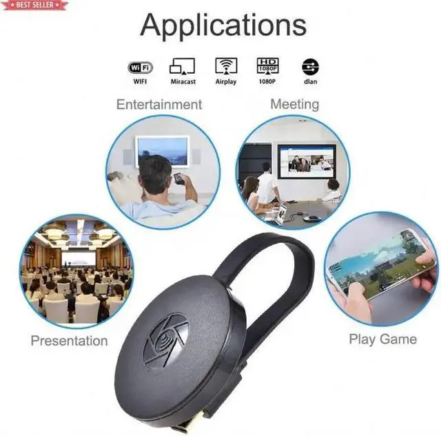 Alt view image 3 of 6 - IXJYLCPC 2.4G 1080P Display Receiver HDTV-Compat Wireless Wifi Dongle USB C Dongle Mirroring Phone Tablet PC Screen to TV Projector