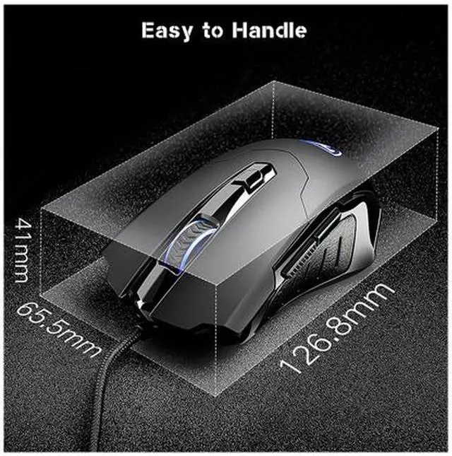 Alt view image 5 of 6 - IXJYLCPC Gaming Mouse Wired Breathing Light Ergonomic Game USB Computer Mice Multicolor Gamer Desktop Laptop PC Gaming Mouse, 6 Buttons for Windows 7/8/10/XP Vista Linux, Black