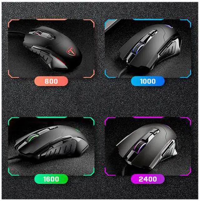Alt view image 2 of 6 - IXJYLCPC Gaming Mouse Wired Breathing Light Ergonomic Game USB Computer Mice Multicolor Gamer Desktop Laptop PC Gaming Mouse, 6 Buttons for Windows 7/8/10/XP Vista Linux, Black