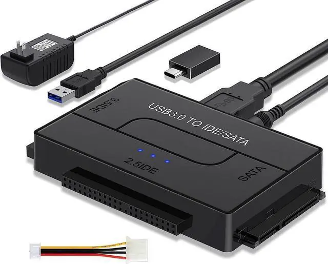 Main image of IXJYLCPC USB 3.0 to SATA/IDE Adapter, External Hard Drive Reader Ultra Recovery Converter Compatible with 2.5/3.5in HDD/SSD DVD Optical Drive
