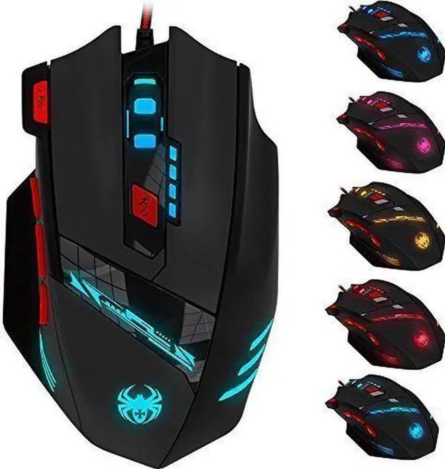 Main image of Zelotes C-12 Wired Gaming Mouse, Optical Wired Computer Mice with 4,000DPI, High Precision, 12 Programmable Mouse Buttons Compatible with Laptop PC, 12 Buttons (Black)