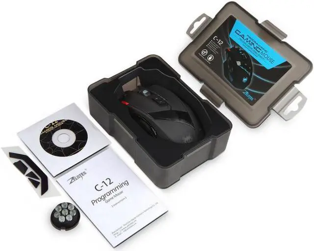 Alt view image 7 of 7 - Zelotes C-12 Wired Gaming Mouse, Optical Wired Computer Mice with 4,000DPI, High Precision, 12 Programmable Mouse Buttons Compatible with Laptop PC, 12 Buttons (Black)
