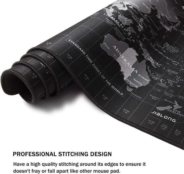 Alt view image 3 of 7 - IXJYLCPC XXL Gaming Mouse Pad Large Anti-Slip Rubber Base Size 800×400×2mm(31.50 X 15.75X 0.08inch) (World Map Pattern)