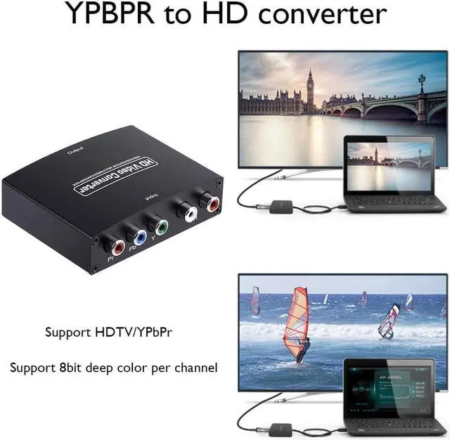 Alt view image 5 of 7 - IXJYLCPC YPbPr R/L to HDMI-Compatible Converter 1080P Component Video Converter Audio Adapter Splitter for DVD HDTV Monitor Projector, OZSC-1