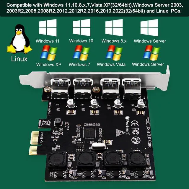 Alt view image 5 of 7 - IXJYLCPC PCIe to USB 3.0 4X USB-APorts Expansion Card,PCI Express Internal USB 3 Hub Converter for Desktop PCS Riser Card