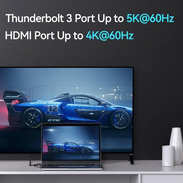 Alt view image 5 of 6 - MOKiN 7 in 2 USB C Multiport Adapte for MacBook with 1x4K@60Hz HDMI,1xPD 100W Thunderbolt3,2xUSB A 3.0,1xUSB-C 3.0,TF/SD,USB C Hub for MacBook Pro/Air M1/M2/M3