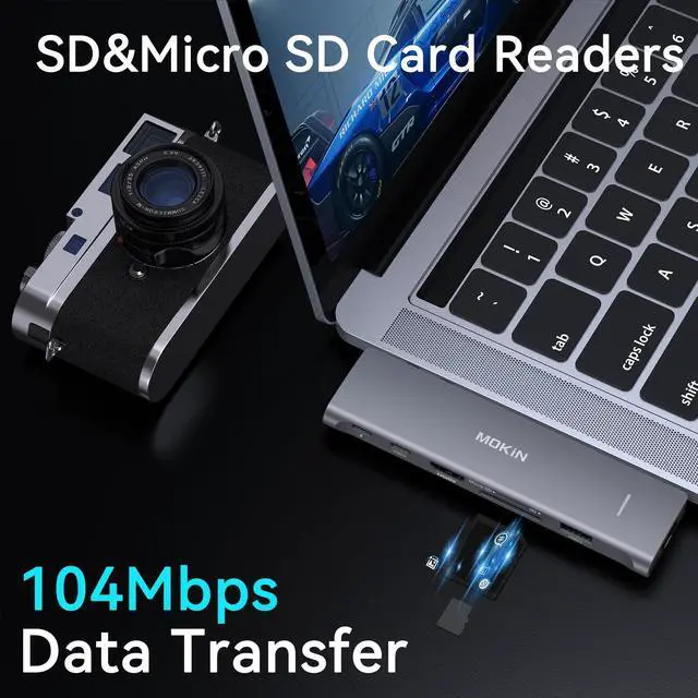 Alt view image 7 of 6 - MOKiN 7 in 2 USB C Multiport Adapte for MacBook with 1x4K@60Hz HDMI,1xPD 100W Thunderbolt3,2xUSB A 3.0,1xUSB-C 3.0,TF/SD,USB C Hub for MacBook Pro/Air M1/M2/M3