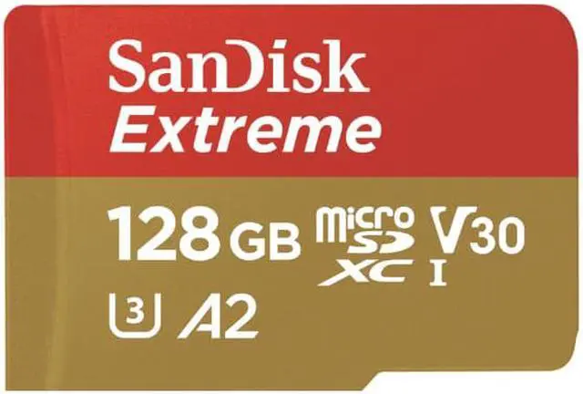 Main image of 128GB SanDisk  Extreme MicroSDHC UHS-I Memory Card With Adapter - 160MB/s, U3, V30, 4K UHD, A2, Micro SD Card - E-S-SDSQXAA-128G-GN6MA