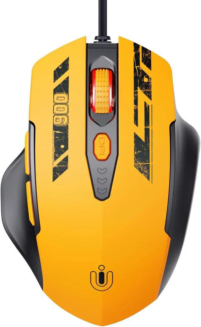 Main image of Wired Mouse, USB Wired Mouse with 6 Buttons Ergonomic Design,1.5M USB Cable Computer Mouse Gaming Mice 7200DPI Optical USB Mouse for PC Laptop, Yellow