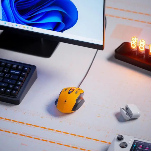 Alt view image 6 of 7 - Wired Mouse, USB Wired Mouse with 6 Buttons Ergonomic Design,1.5M USB Cable Computer Mouse Gaming Mice 7200DPI Optical USB Mouse for PC Laptop, Yellow