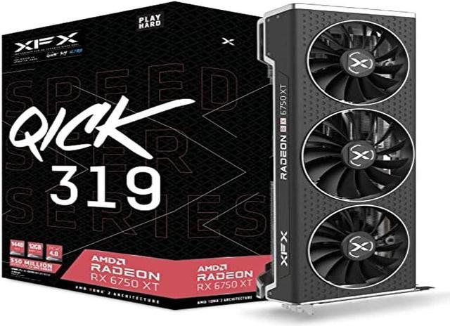 XFX Speedster QICK319 Radeon RX 6750XT Ultra Gaming Graphics Card with 12GB  GDDR6 HDMI 3xDP, AMD RDNA 2 RX-675XYLUDP