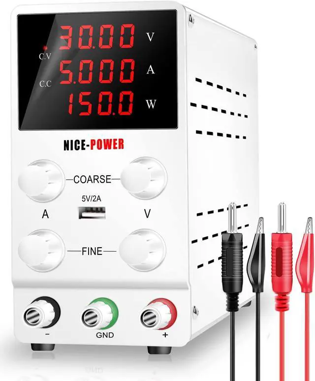 Main image of DC Power Supply Variable 120V 3A, 4 Digital Display Adjustable Regulated Switching DC Lab Bench Power Supply with 5V/2A USB Charging Port