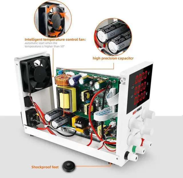 Alt view image 5 of 7 - DC Power Supply Variable 120V 3A, 4 Digital Display Adjustable Regulated Switching DC Lab Bench Power Supply with 5V/2A USB Charging Port