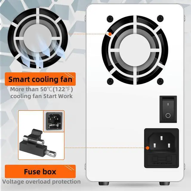 Alt view image 4 of 7 - DC Power Supply Variable 120V 3A, 4 Digital Display Adjustable Regulated Switching DC Lab Bench Power Supply with 5V/2A USB Charging Port
