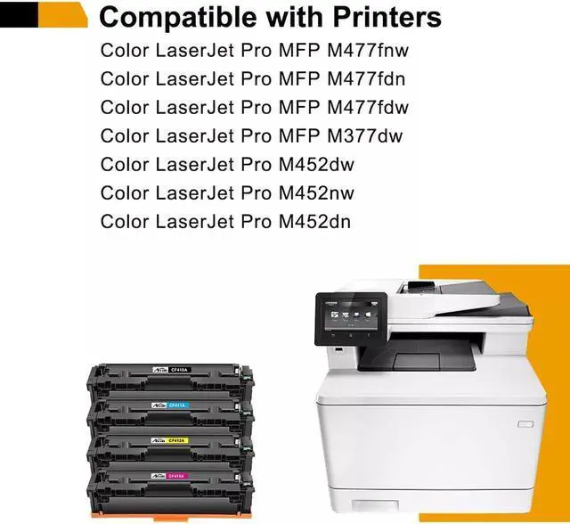 Alt view image 3 of 3 - 4 CE410A CE410X 305A Toner CompatibleFor LaserJet Pro M375nw M475dw M451