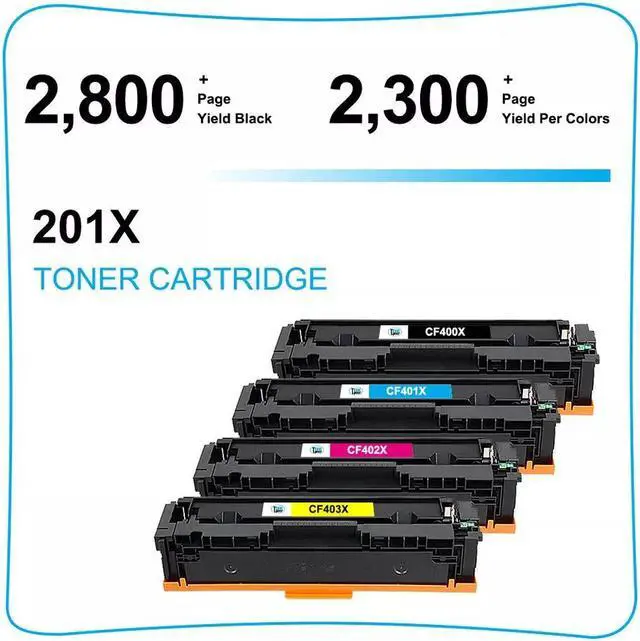 Alt view image 2 of 4 - 4PK Toner For 201X CF400X CF400A Color LaserJet Pro MFP M277dw M277 M252dw