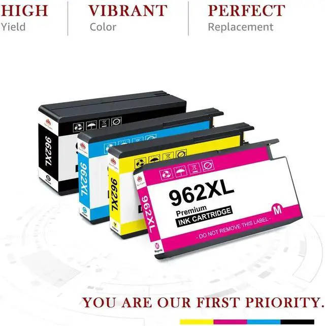 Alt view image 3 of 4 - 5PK Ink Cartridges replace for 962XL Officejet Pro 9010 9012 9018 9025 9019