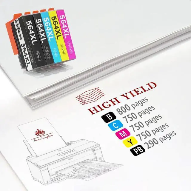 Alt view image 3 of 4 - 15 PK Compatible 564XL Ink Cartridge for PhotoSmart D5400 D5445 D5468 D7500