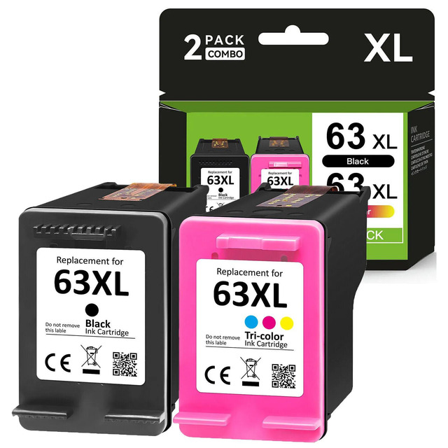 thumbnail image 2 of 3-Pack 63XL Remanufactured Ink Cartridges Compatible With HP Officejet 3830 3831 3832 (F6U64AN, F6U63AN) 2 of 4