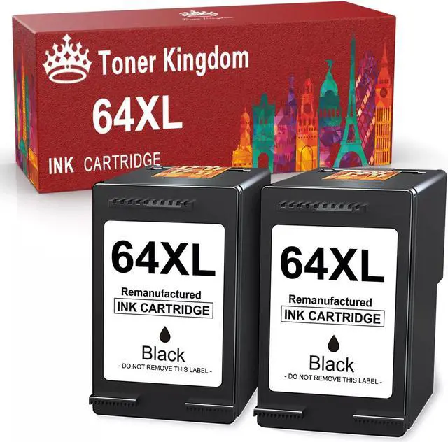 Main image of 64XL Black Ink Cartridge High Yield Replacement  Ink 64 64XL Works with Envy Photo 7855 7858 7155 6252 7800 7100 Envy Inspire 7255e 7955e 7958e 7900e Tango Series Printer(2 Black)