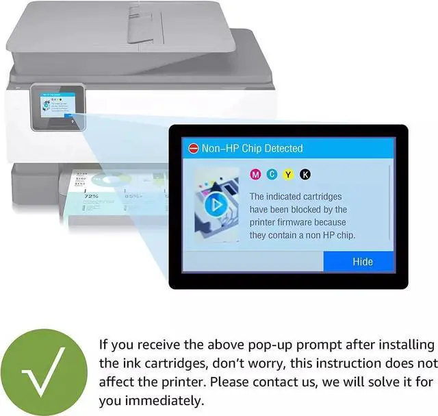 Alt view image 3 of 5 - 4PK 962XL 962 for Officejet Pro 9010 9012 9014 9020 9025 9026 Ink Cartridge