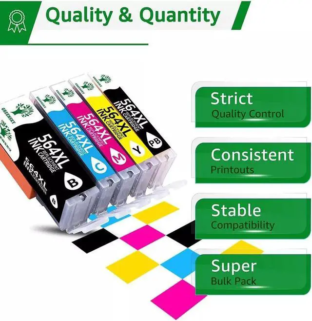 Alt view image 2 of 4 - 10 Combo Pack New GEN Chip 564 Ink For 564XL PhotoSmart 7515 7525 7510 7520
