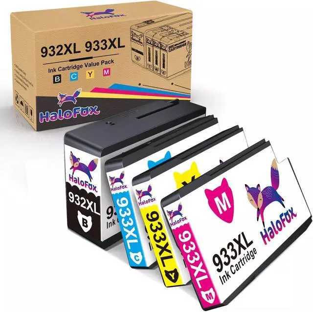 Main image of 4Pack 932XL 933XL Ink replacement for 932 XL OfficeJet 6100 6600 7612 Printer